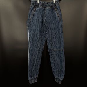 EUC Adidas Ivy Park Monogram Denim Track Pants Dark Denim XXS Unisex Beyonce